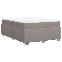 vidaXL Boxspringbett mit Matratze Taupe 160x200 cm Stoff