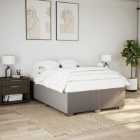 vidaXL Boxspringbett mit Matratze Taupe 140x200 cm Stoff