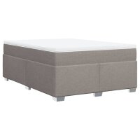 vidaXL Boxspringbett mit Matratze Taupe 140x200 cm Stoff