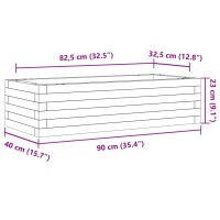 vidaXL Pflanzk&uuml;bel Wachsbraun 90x40x23 cm Massivholz Kiefer