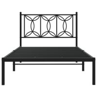 vidaXL Bettgestell mit Kopfteil Metall Schwarz 100x190 cm