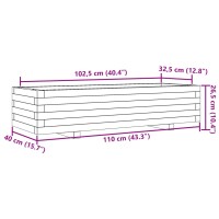 vidaXL Pflanzk&uuml;bel 110x40x26,5 cm Massivholz Douglasie