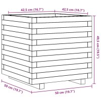 vidaXL Pflanzk&uuml;bel Wachsbraun 50x50x49,5 cm Massivholz Kiefer