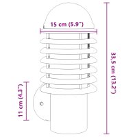 vidaXL Au&szlig;enwandleuchte Schwarz Edelstahl