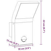 vidaXL LED-Au&szlig;enwandleuchten mit Sensor 2 Stk. Schwarz Aludruckguss