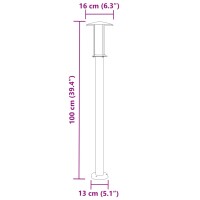 vidaXL Wegeleuchte Schwarz 100 cm Edelstahl