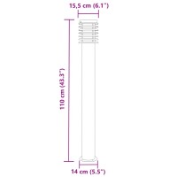 vidaXL Wegeleuchten 3 Stk. Silbern 110 cm Edelstahl