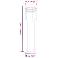 vidaXL Wegeleuchte Silbern 60 cm Edelstahl