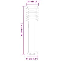 vidaXL Wegeleuchten mit Steckdose 3 Stk. Silbern 60 cm Edelstahl