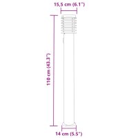 vidaXL Wegeleuchten mit Steckdose 3 Stk. Silbern 110 cm Edelstahl