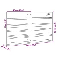 vidaXL Vitrinenschrank Sonoma-Eiche 100x15x58 cm Holzwerkstoff