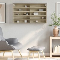 vidaXL Vitrinenschrank Sonoma-Eiche 100x15x58 cm Holzwerkstoff