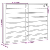 vidaXL Vitrinenschrank Sonoma-Eiche 100x8,5x75 cm Holzwerkstoff