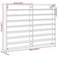 vidaXL Vitrinenschrank R&auml;uchereiche 100x8,5x75 cm Holzwerkstoff