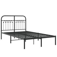 vidaXL Bettgestell mit Kopfteil Metall Schwarz 120x190 cm