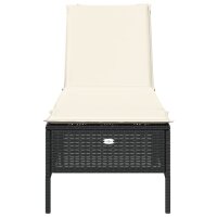 vidaXL Sonnenliege mit Auflage Schwarz Poly-Rattan