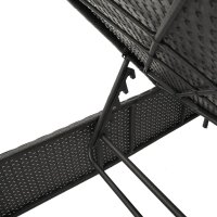 vidaXL Sonnenliege mit Auflage Schwarz Poly-Rattan