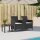 vidaXL Gartensofa 2-Sitzer mit Tisch und Kissen Schwarz Poly Rattan