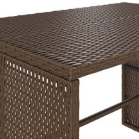 vidaXL 3-tlg. Garten-Essgruppe mit Kissen Braun Poly Rattan