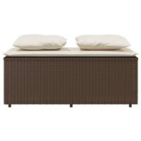 vidaXL 3-tlg. Garten-Essgruppe mit Kissen Braun Poly Rattan