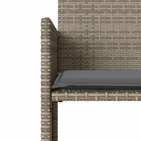 vidaXL Gartensofa 2-Sitzer mit Tisch und Hockern Grau Poly Rattan