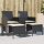 vidaXL Gartensofa 2-Sitzer mit Tisch und Hockern Schwarz Poly Rattan