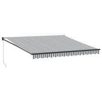 vidaXL Markise Einziehbar Anthrazit und Weiß 4x3 m...