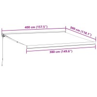 vidaXL Markise Einziehbar Anthrazit und Wei&szlig; 4x3 m Stoff und Aluminium