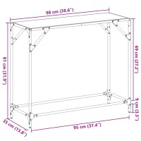 vidaXL Konsolentisch mit Glasplatte Transparent 98x35x81 cm Stahl