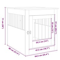 vidaXL Hundek&auml;fig im M&ouml;belstil Sonoma-Eiche 64,5x80x71cm Holzwerkstoff