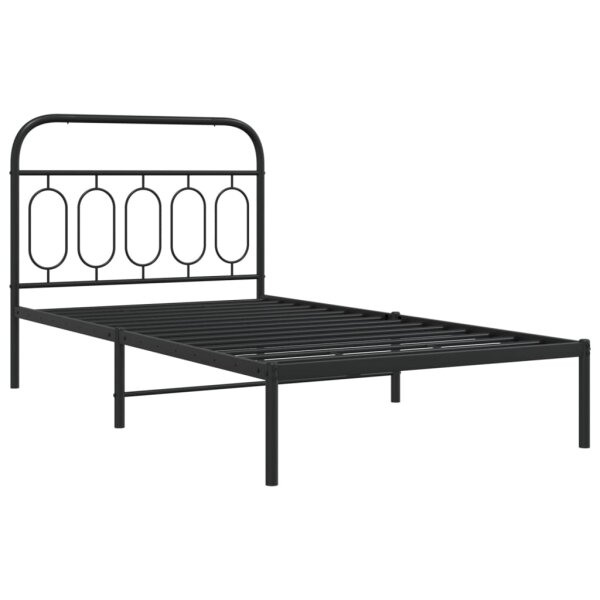 vidaXL Bettgestell mit Kopfteil Metall Schwarz 100x190 cm