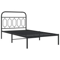 vidaXL Bettgestell mit Kopfteil Metall Schwarz 100x190 cm