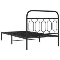 vidaXL Bettgestell mit Kopfteil Metall Schwarz 100x190 cm