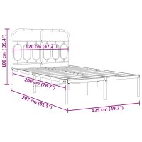 vidaXL Bettgestell mit Kopfteil Metall Wei&szlig; 120x200 cm