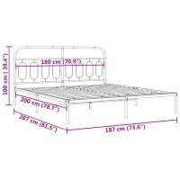 vidaXL Bettgestell mit Kopfteil Metall Wei&szlig; 180x200 cm