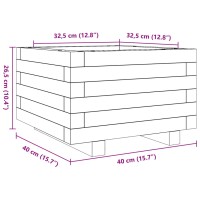 vidaXL Pflanzk&uuml;bel Wachsbraun 40x40x26,5 cm Massivholz Kiefer