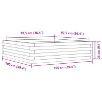 vidaXL Pflanzk&uuml;bel 100x100x23 cm Kiefernholz Impr&auml;gniert