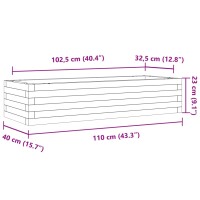 vidaXL Pflanzk&uuml;bel 110x40x23 cm Massivholz Douglasie