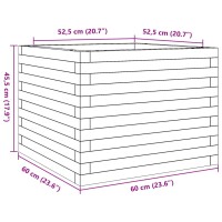 vidaXL Pflanzk&uuml;bel Wachsbraun 60x60x45,5 cm Massivholz Kiefer