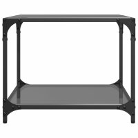 vidaXL Couchtisch mit Glasplatte Schwarz 50x50x40 cm Stahl