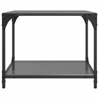 vidaXL Couchtisch mit Glasplatte Schwarz 50x50x40 cm Stahl