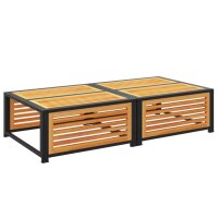 vidaXL Gartentisch mit Hocker Massivholz Akazie