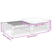 vidaXL Gartentisch mit Hocker Massivholz Akazie