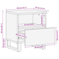 vidaXL Nachttische 2 Stk. 40x34x46 cm Altholz Massiv