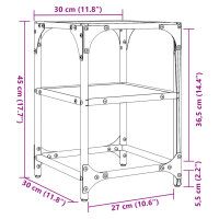 vidaXL Couchtische mit Glasplatte 2 Stk. Schwarz 30x30x45 cm Stahl
