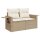 vidaXL 9-tlg. Garten-Sofagarnitur mit Kissen Beige Poly Rattan