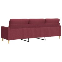 vidaXL 3-Sitzer-Sofa Weinrot 210 cm Stoff