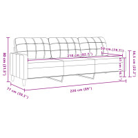 vidaXL 3-Sitzer-Sofa Weinrot 210 cm Stoff