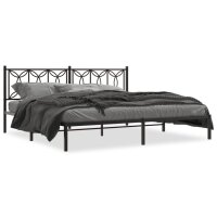 vidaXL Bettgestell mit Kopfteil Metall Schwarz 193x203 cm