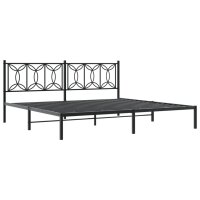 vidaXL Bettgestell mit Kopfteil Metall Schwarz 193x203 cm